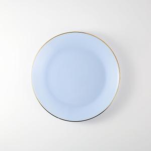 9-Inch Glass Dinner Plates Set of 6  Elegant Blue with Gold Trim and Non-Slip Base, Handcrafted for Family Dining, Entertaining, or Gifts