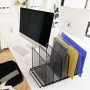 Simple Houseware Expandable 5 Section Upright File Sorter Organizer, Black