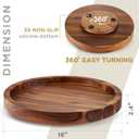 TIDITA 16" Acacia Wood Lazy Susan for Table Top - Wooden Turntable Serving Tray for Charcuterie Boards Cheese Board - Extra Large Black Round Lazy Susan Organizer - Kitchen Revolution for Cabinet