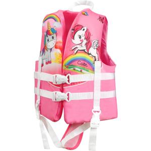 Toddler Swim Vest, Kids Pool Float Jackets Baby Swim Float for Kids 20-70 lbs, Floaties Vest Swimming Aid for 1-7 Years Old Boys Girls (Large, Pink)