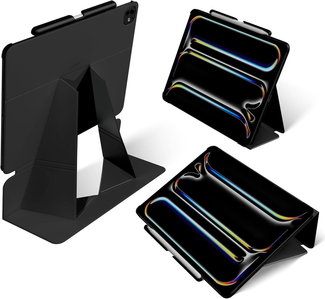 MOFT Folio Case for iPad Pro 13-inch (M4) 2024 - Silm Stand Protective Case with Detachable Pencil Holder, Multi-Angle Viewing, MOVAS Leather Cover, Auto Sleep/Wake, Jet Black