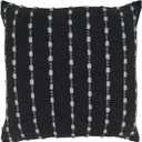 SARO LIFESTYLE Chunky Striped Throw Pillow with Down Filling, Black, 22"