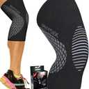 Physix Gear Knee Compression Sleeve for Men & Women - Best Compression Knee Brace for Walking, Running, Gym, Basketball, Weightlifting,Workout, Sports - Knee sleeves Support Compression & Stability