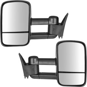 Trail Ridge Tow Mirror Manual Black Pair Set of 2 for GM C/K Pickup SUV