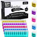 Artellius Bulk Pencil Sharpeners for Classroom - Double Hole, Plastic, Multicolor, 100-Count - Handheld Pencil Sharpener for Kids & School Supplies