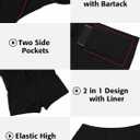 ATTRACO Women Swim Shorts Side Split Swim Trunk 2 in 1 Board Shorts with Pockets Swim Bottom (Black, L)
