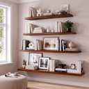 36inch Floating Shelves, Solid Pine Wood Wall Shelves, Set of 2