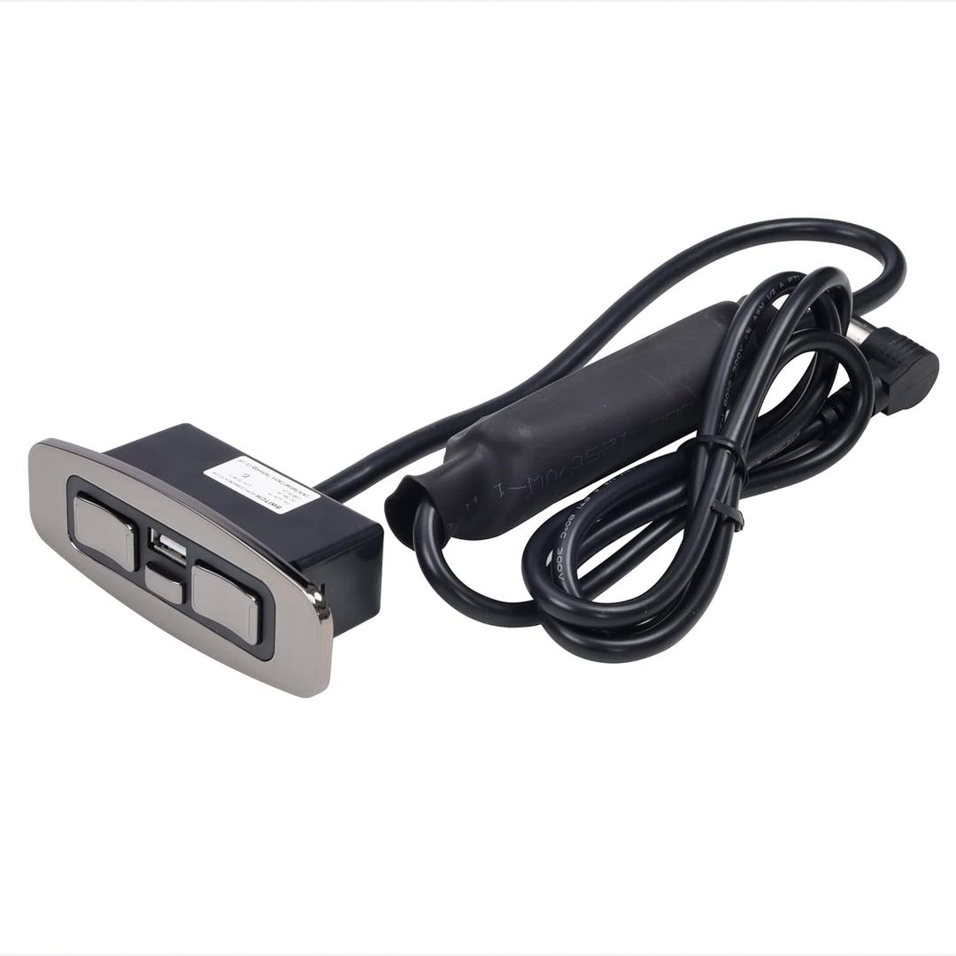 Okin 5 Button Recliner Replacement Parts, Hand Control Handset 5 Pin Plug with USB, Lift Chair Control Replacement for Power Recliner Chair, Electric Recliner, Sofa Reclinable, Right Side