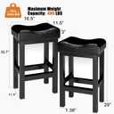 Bar Stools Set of 2, 30 Inch Counter Height BarStools for Kitchen Island, Faux Leather Thick Saddle Seats & Heavy Duty Metal Base, Easy Assembly (Black,30 inch)