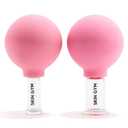 Skin Gym Facial Cupping Set for Face & Neck  Glass Face Cupping Therapy Tools for Lymphatic Drainage, Depuffing & Sculpting Jawline and Chin, Anti-Aging Facial Massage Cups, 2-Piece Set