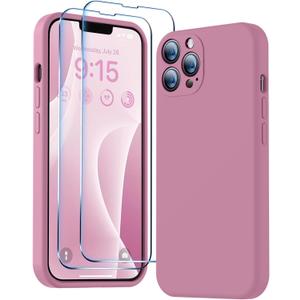 BossKiss Compatible with iPhone 13 Pro Case, Premium Silicone Upgraded [Camera Protection] [2 Screen Protectors] [Soft Anti-Scratch Microfiber Lining] Phone Case for iPhone 13 Pro 6.1 inch 
