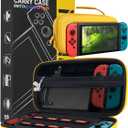 Orzly Carrying Case for Nintendo Switch OLED and Switch Console - Yellow Protective Hard Portable Travel case Shell Pouch for Nintendo Switch Console & Accessories
