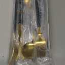 Gold Silverware Set, 24-Piece Stainless Steel Flatware Set Service For 6, Mirror Polished Green Handle Tableware Cutlery Set Knife Fork And Spoon For Home & Restaurant, Dishwasher Safe