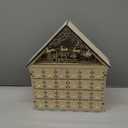 CCINEE Christmas Wooden Advent Calendar with LED Light 24 Storage Drawers Christmas Countdown Calendar for Holiday Decoration