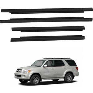4Pcs Window Moulding Trim Weatherstrip Window Seal Compatible with 2001 2002 2003 2004 2005 2006 2007 Toyota Sequoia Replaces 75710-0C010 75720-0C010 8757100C010 757200C010