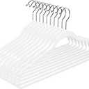 Hangers 50 Pack,Ultra-Thin Plastic Clothes Hangers (17.7 Inch) - Space-Saving Slim Hangers with Non-Slip Grooves for Wardrobe, Closet & Dorm Organization(White)