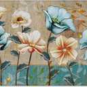 Elegant Antifatigue Kitchen Bath Door Mat Cushioned Runner Rug,Washable Welcome Floor Sink Mat,Waterproof Comfort Standing Doormat for Kitchen,Vintage Flowers Abstract Botanical18 x30