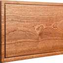 Wooden Cutting Boards For Kitchen Real Solid Sapele Wood Chopping Board One Piece Thick Hard No Glue Non Toxic With Juice Groove And Built-in Handle All Whole Single Wood Butcher Block (15*10.2*1Inch)