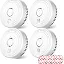 Ecoey Smoke Alarm Fire Detector with Photoelectric Technology and Low Battery Signal (Battery Include), Fire Alarm with Test Function for Home, Bedroom, FJ136GB, Pack of 3