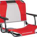 GCI Outdoor Comfort Chair and Stadium Seat, Big comfort stadium chair, armrests, Red, 23.6"D x 22.8"W x 16.3"H