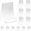 Acrylic Book Stand with Clear Display Easels Plate - 12 Pack Book Holder Easel Stand for Books Display, Music Sheets, Artworks, CD, Tablet Holder (6Large+6Small)