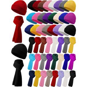 Shyyween Kids Beanie Hat Scarf Set Valentine's Day Warm Winter Gifts Toddler Boys Girls Knit Cap Neck Warmer School Homeless(Classic Color)