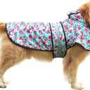 HDE Dog Raincoat Jacket Reflective Adjustable Hooded Pet Poncho Rain Coat with Leash Hole for Small to X-Large Dogs Turquoise - XL