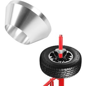 povtii Manual Tire Changer Centering Cone, Aluminum Tapered Automotive Tire Balancer Adapter, Wheel Balancer Hold Down Cone for Cars Trucks, Repair Tool Kit Car Accessories (Silver)