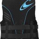ONeill Womens SuperLite USCG Approved Life Vest Lightweight Womens Life Jacket for Boating, Wakeboarding, Waterskiing & Your Favorite Water Activities (Black, L)