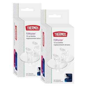 THERMOS FUNtainer 12 Ounce Insulated Kids Water Bottle Replacement Straws, 2 Straws