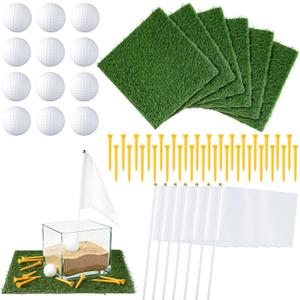 56 PCS Golf Party Centerpieces Golf Birthday Table Decorations Kit Includes Mini Golfs Artificial Grass Mats Flag Tees Party Supplies for Sport Themed Birthday Parties Decor