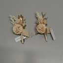 Ling's moment Boutonniere for Men, 2pcs Groom Groomsmen Guest Boutonniere, Artificial Flowers for Wedding/Prom/Homecoming, etc.Boho Gold Pompon Mum