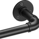 Black Industrial Curtain Rods for Windows 48 to 84, Outdoor Blackout Curtain Rod, Wrap Around Heavy Duty Curtains Rods,1 Inch Drapery Rod, Rustic Pipe Drapery Pole 48-84 Inch