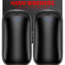 2 Pack Hand Warmers Rechargeable, Portable Electric Hand Warmers Reusable, USB 2 in 1 Handwarmers, Outdoor/Indoor/Warm Gifts for Men Women Kids,  Black&Black*2
