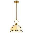 ZHENYANGLOW 11.81 Modern Boho Pendant Light Vintage Farmhouse White Fabric Pendant Light Fixtures Adjustable Rod Hand Woven Pendant Lights for Kitchen Island, Dining Room, Bedroom, Hallway, Entryway