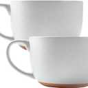 38oz ceramic large Soup mugs with Hanlde for Coffee, Cereal, Salad, Noodles, Tea, Soup Bowls Cups, Microwave Dishwasher Safe Set of 2 (White)