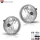 Fog Lights Assembly for 2007 2008 2009 2010 2011 2012 2013 GMC Sierra 1500 Replacement Fog Lamp Kit for 2007-2014 Sierra 2500 3500 HD with Switch & Wiring H8 12V 35W Halogen Bulb Clear Lens