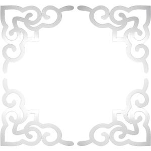 uxcell 4 Pcs Hollow Mirror Wall Stickers, Acrylic Corner Decor Stickers Self Adhesive Mirror Stickers for Bathroom Living Room Bedroom Ceiling Office Decal (Silver Tone, 7.9 x 7.9)