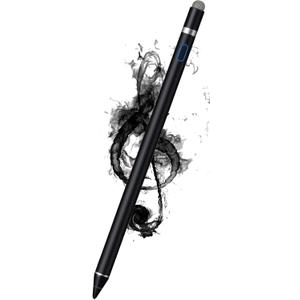 Stylus Pen for iPad,Rechargeable Universal iPad Pencil for TabletDigital Pens Fine Point Tablet Pen, Stylus Pen for iPhone AndroidiOSiPad/iPad Mini/Pro/Air and More Tablet/Smartphone - Black (Black-mesh tip)