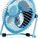 GPX Mini 4" USB Personal Fan, Compatible with Computers, Laptops, Portable Chargers, Blue (AU25BU) Blue