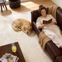 8x10 Extra Large Solid Color Area Rugs Washable Living Room Rug, Durable Non-Slip Indoor Carpet with Soft High-Low Pile, Fluffy Floor Rugs for Bedroom, Kids Room, Nursery, Home Dcor, Beige