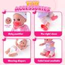 AuntyFey Baby Doll with Accessories Set, Baby Dolls Set for Toddler Girls 3-5 6-12, Baby Doll Playset, Baby Dolls for 5 Year Old Girls, Baby Doll Toys Pretend Play Toy(Backpack)