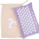 Kanjo Aromatherapy Acupuncture Pillow Lavender, 100% Cotton Linen Pillow for Back Pain and Neck Pain Relief with Natural Cork Filling