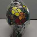 Tiffany Lamp Rose Flower Stained Glass Table Lamp,3 Color-Temperature Nightstand Bedside Home Office Desk Lamp Accent Lamp for Living Room,Bedroom,Hotel+LED Bulb,8X8X15 Inch