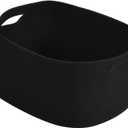 ECDYQXVU Cotton Rope Storage Basket, 15x10x9 Inches, Woven Basket for Shelves, Clothes, Towels, Books, and Laundry, Black (1 Pack)