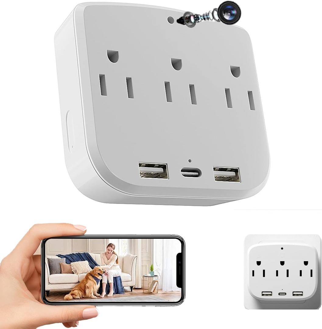 ULar 4K Outlet Camera Wall Charger Indoor Cameras Pet Monitor-WiFi Cam with App Remote, Motion Alerts & Local Storage- No Audio