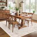SameBed 9x12 Area Rug Living Room, Vintage Washable Carpet Neutral Beige