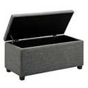 Amazon Basics Upholstered Storage Rectangular Ottoman and Entryway Bench, Polyester, Charcoal Gray, 90.17 cm (W) × 41.91 cm (D) × 43.18 cm (H).
