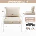 Outdoor Chair Cushions Set of 2, Patio Chair Cushions 24x24x4 Inch, Waterproof Outdoor Patio Seat Cushions for Patio Furniture Couch Sofa, Fastness High Density Foam with Zipper Design (Beige)