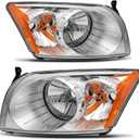 ELH Headlight Assembly Fit For 2007-2012 Dodge Caliber 2007 2008 2009 2010 2011 2012 07 08 09 10 11 12 Dodge Caliber Headlamp Left And Right Side